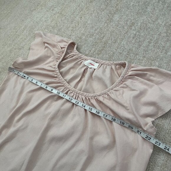 XiRENA Short Sleeve Cotton Flax Popover Blouse Top M Pink - Picture 6 of 10